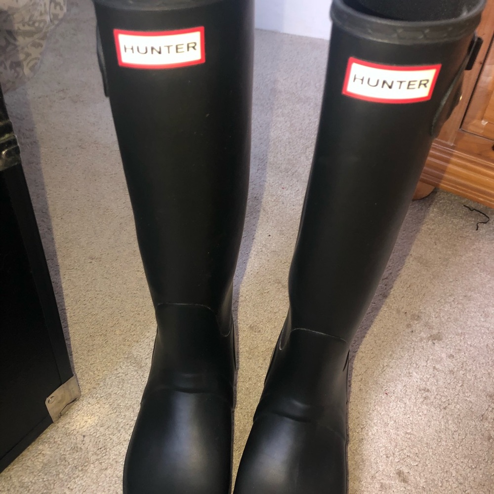 Black Tall Hunter Boots